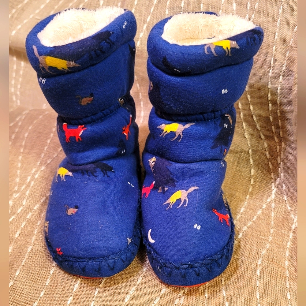 Joules Padabout Print Faux Fur Lined Bootie Slipper